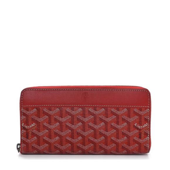 GOYARD  Goyardine Matignon Zip Around GM Wallet Red*EXCELLENT condition*BOX - Picture 2 of 16